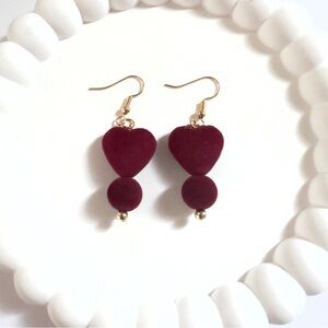 Velvet Heart Dangle Earrings